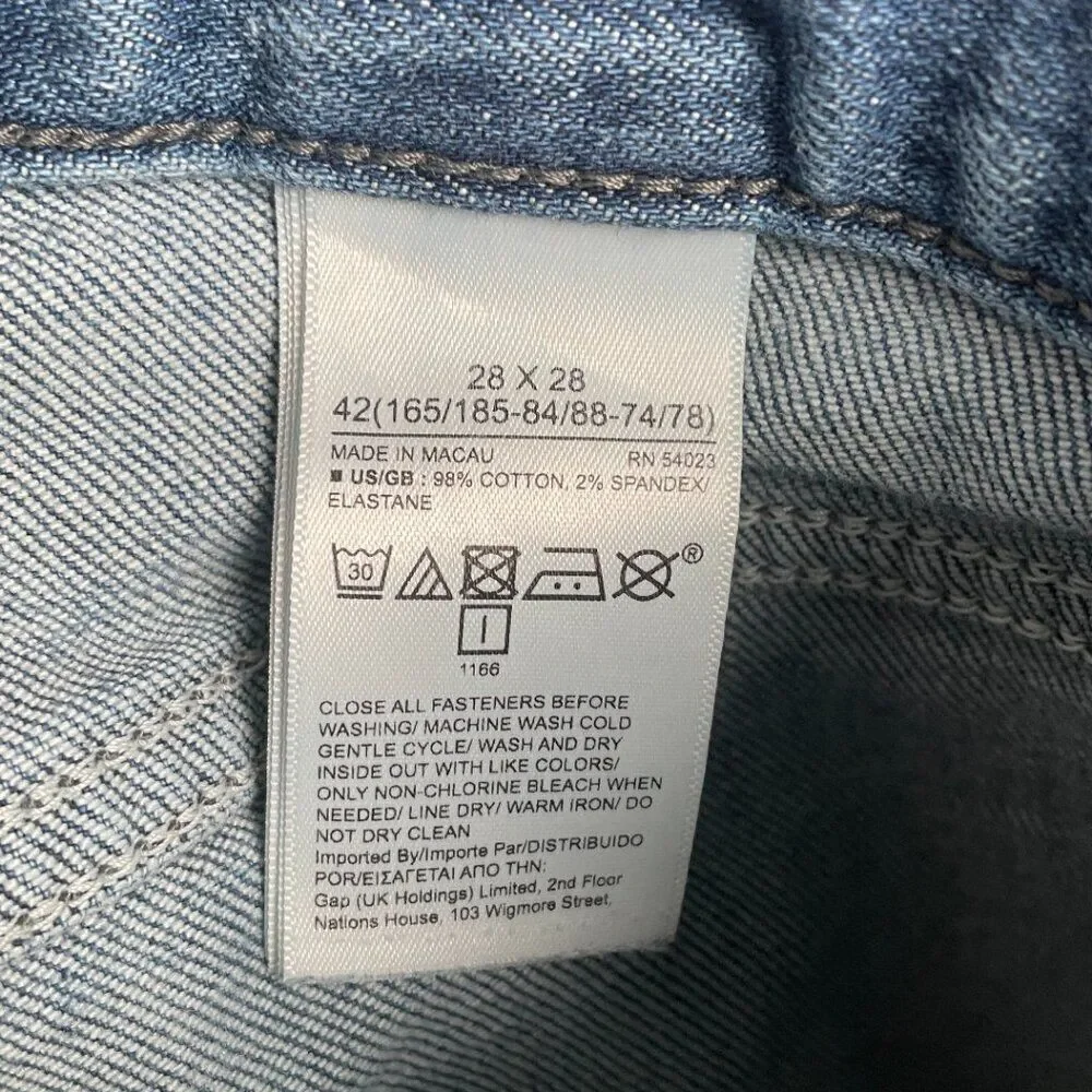 Banana Republic Straight Fit Jeans Men’s 28x28 Blue Stretch Denim Distressed
